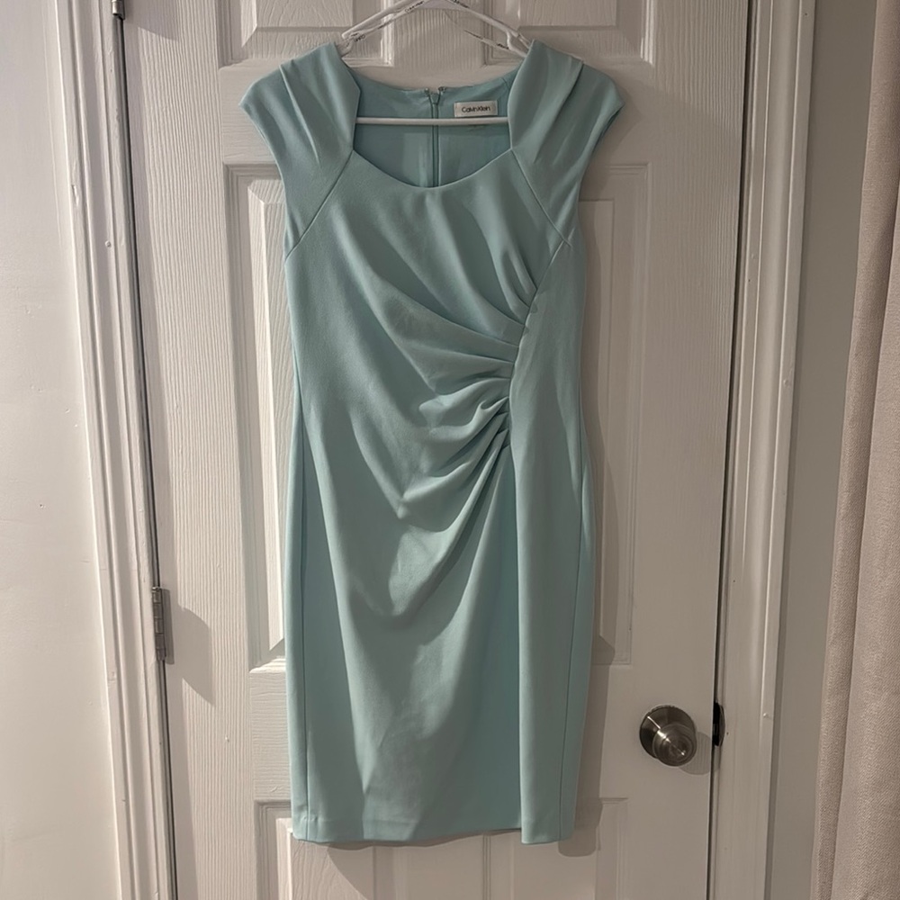 Capri Blue Draped Dress